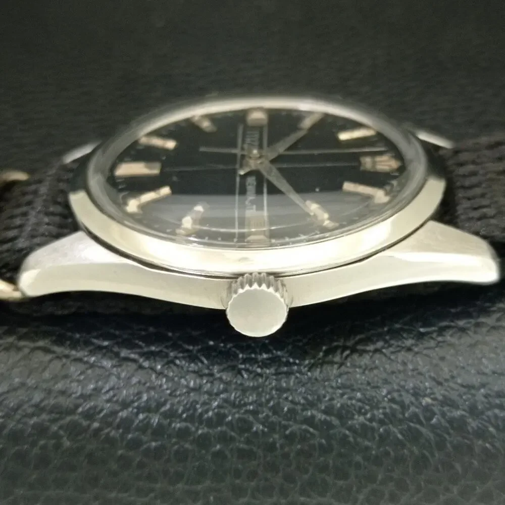Vintage 1981 Citizen Manual Wound Mens Silver Watch & Silver accents